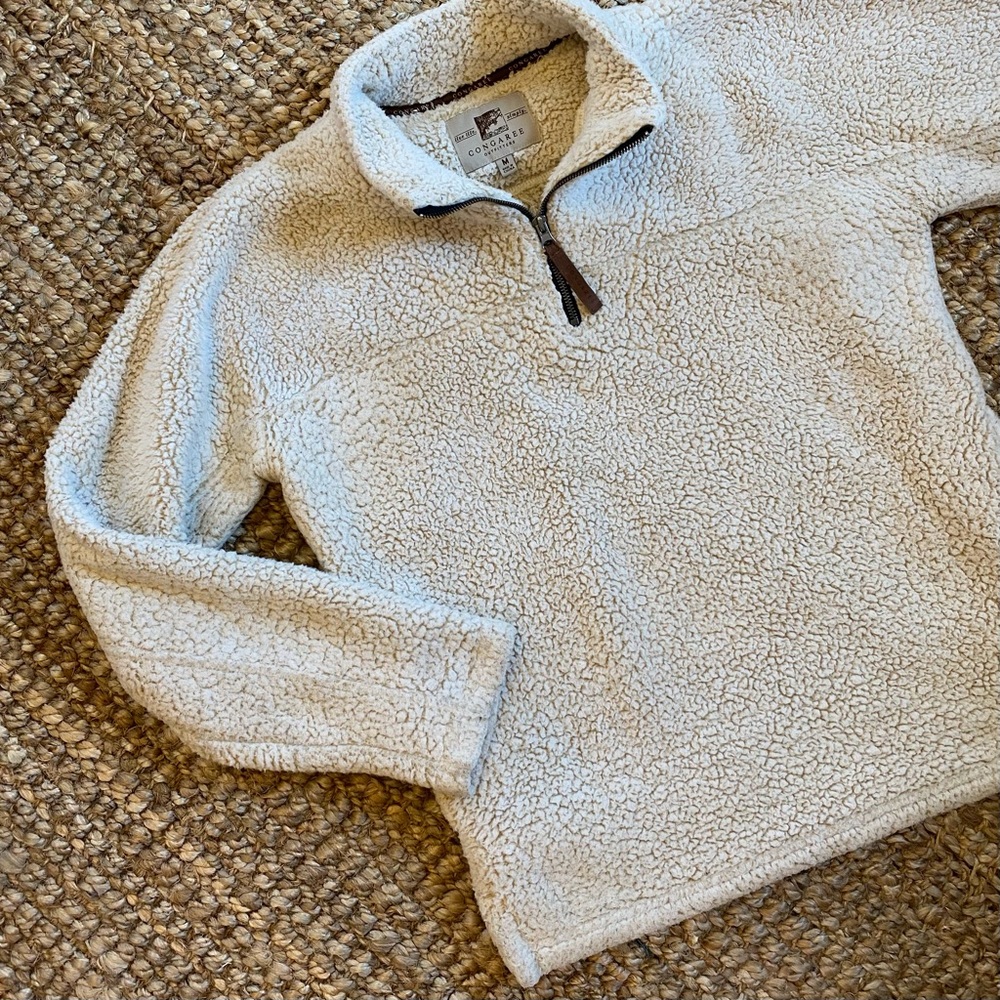 Teddy Bear Fleece Sherpa 1/4 Zip Pullover Sweater